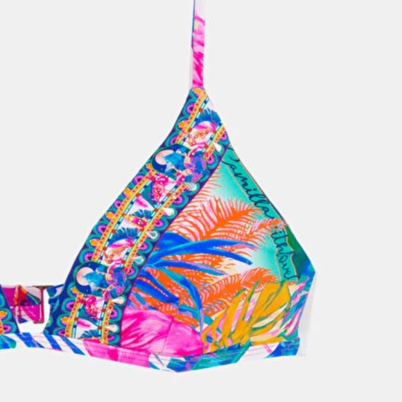 CAMILLA Bikini Top Flamenco Flamingo Tri Bra Size XS Bright Neon Colors - Picture 9 of 11